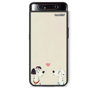Thumbnail for Samsung A80 Dalmatians Love θήκη από τη Smartfits με σχέδιο στο πίσω μέρος και μαύρο περίβλημα | Smartphone case with colorful back and black bezels by Smartfits