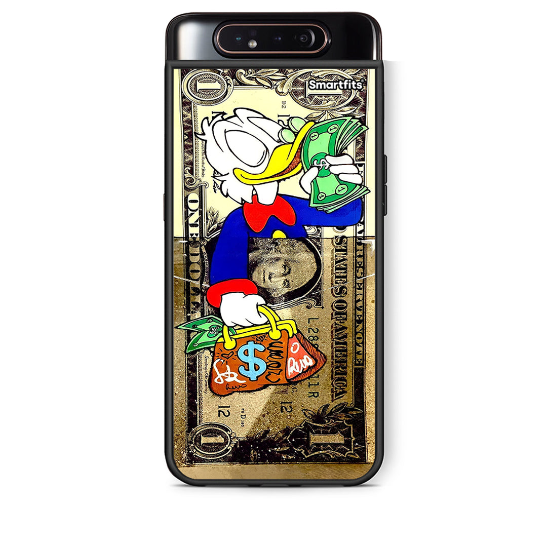 Samsung A80 Duck Money Θήκη από τη Smartfits με σχέδιο στο πίσω μέρος και μαύρο περίβλημα | Smartphone case with colorful back and black bezels by Smartfits