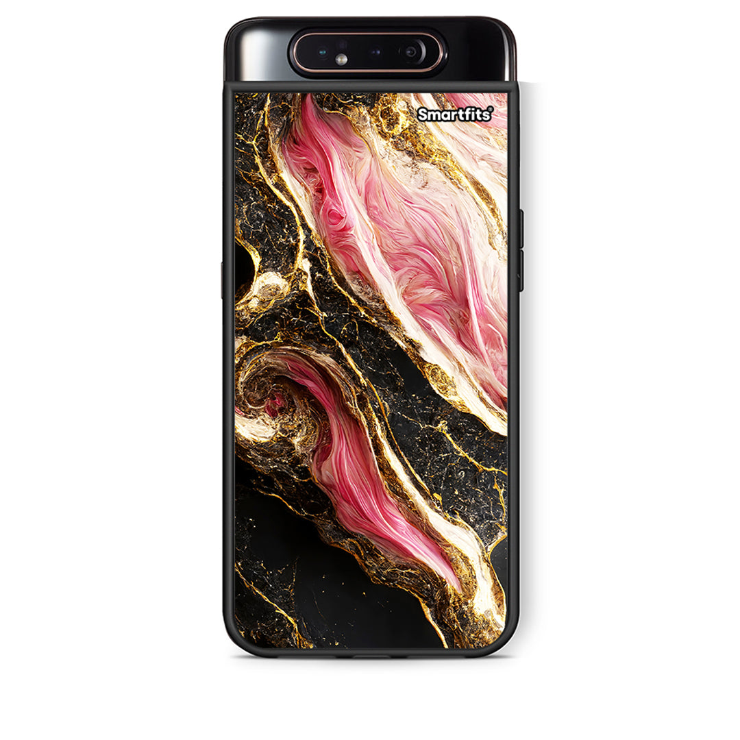 Samsung A80 Glamorous Pink Marble θήκη από τη Smartfits με σχέδιο στο πίσω μέρος και μαύρο περίβλημα | Smartphone case with colorful back and black bezels by Smartfits