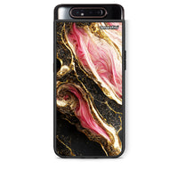 Thumbnail for Samsung A80 Glamorous Pink Marble θήκη από τη Smartfits με σχέδιο στο πίσω μέρος και μαύρο περίβλημα | Smartphone case with colorful back and black bezels by Smartfits