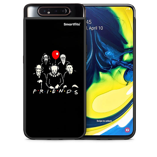 Θήκη Samsung A80 Halloween Friends από τη Smartfits με σχέδιο στο πίσω μέρος και μαύρο περίβλημα | Samsung A80 Halloween Friends case with colorful back and black bezels