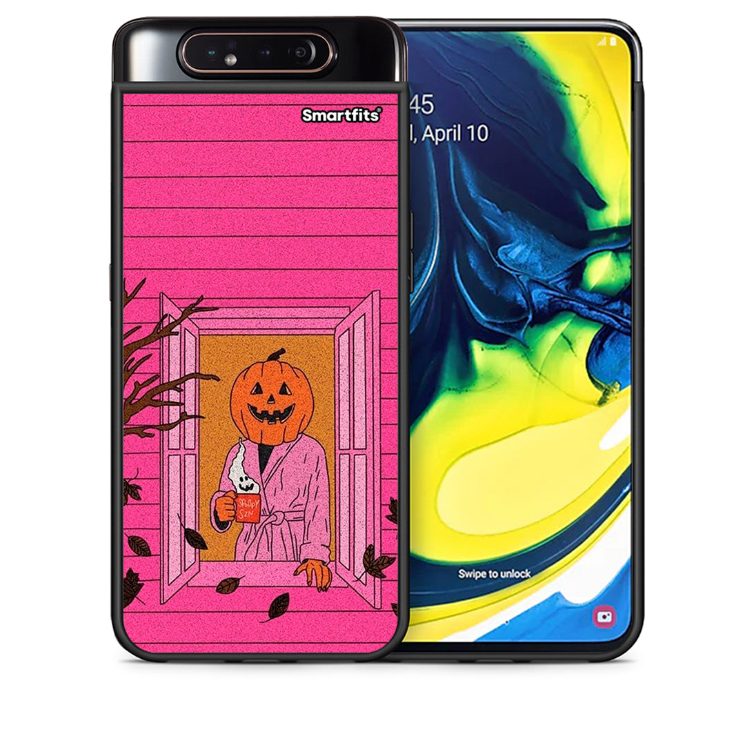 Θήκη Samsung A80 Halloween Pumpkin Lady από τη Smartfits με σχέδιο στο πίσω μέρος και μαύρο περίβλημα | Samsung A80 Halloween Pumpkin Lady case with colorful back and black bezels