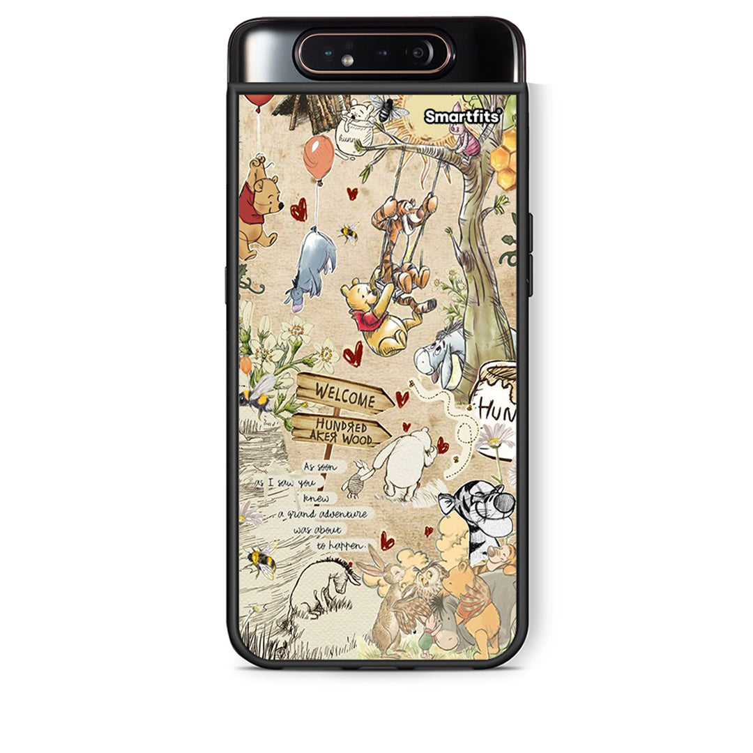 Samsung A80 Happy Friends θήκη από τη Smartfits με σχέδιο στο πίσω μέρος και μαύρο περίβλημα | Smartphone case with colorful back and black bezels by Smartfits