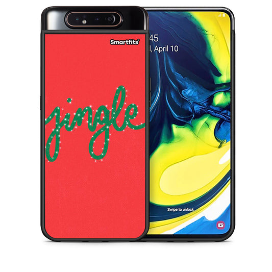 Θήκη Samsung A80 Jingle Xmas από τη Smartfits με σχέδιο στο πίσω μέρος και μαύρο περίβλημα | Samsung A80 Jingle Xmas case with colorful back and black bezels