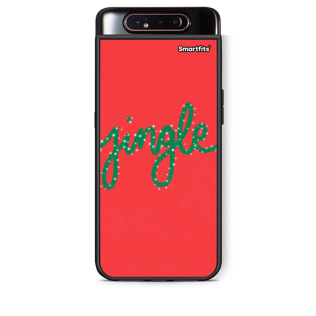 Samsung A80 Jingle Xmas θήκη από τη Smartfits με σχέδιο στο πίσω μέρος και μαύρο περίβλημα | Smartphone case with colorful back and black bezels by Smartfits