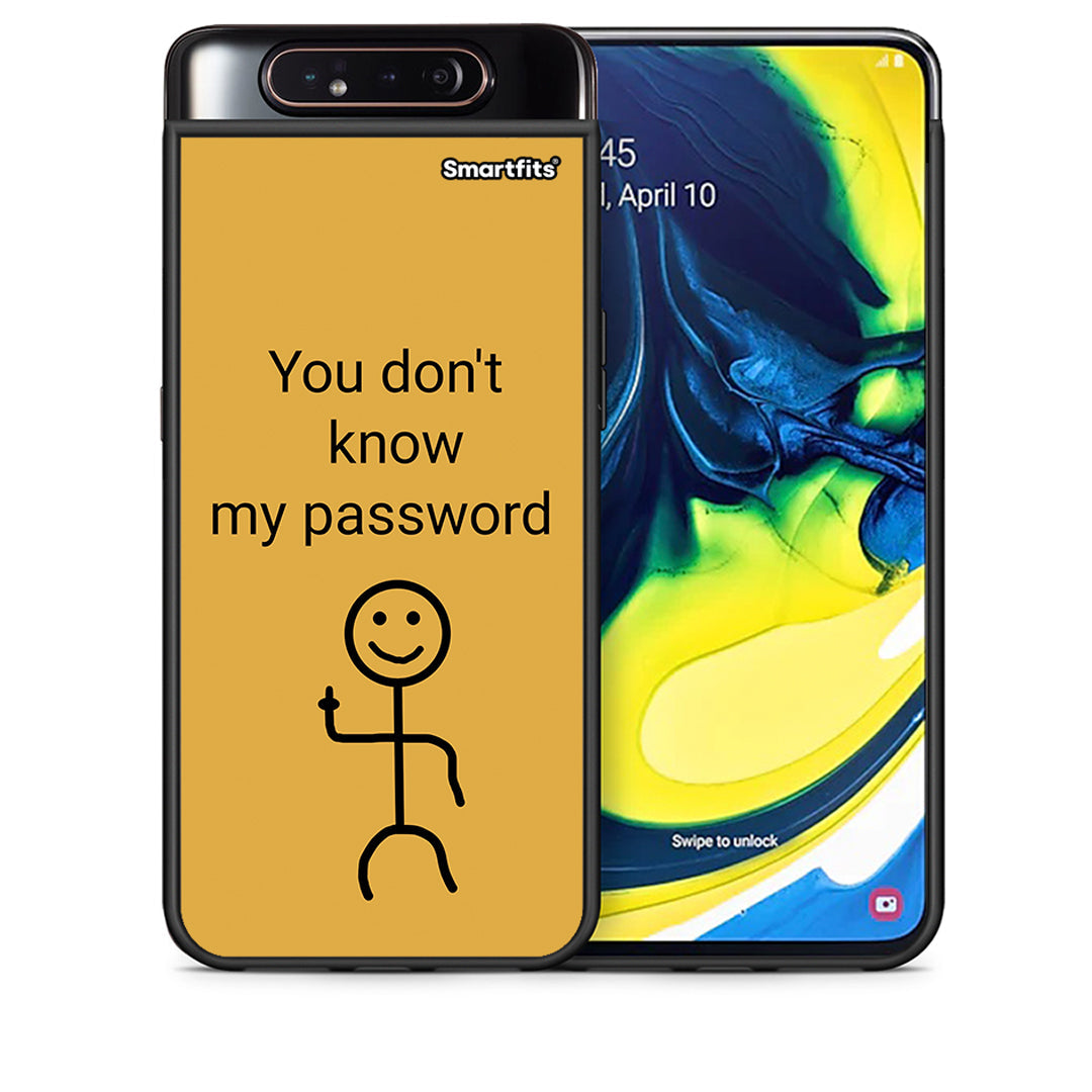 Θήκη Samsung A80 My Password από τη Smartfits με σχέδιο στο πίσω μέρος και μαύρο περίβλημα | Samsung A80 My Password case with colorful back and black bezels