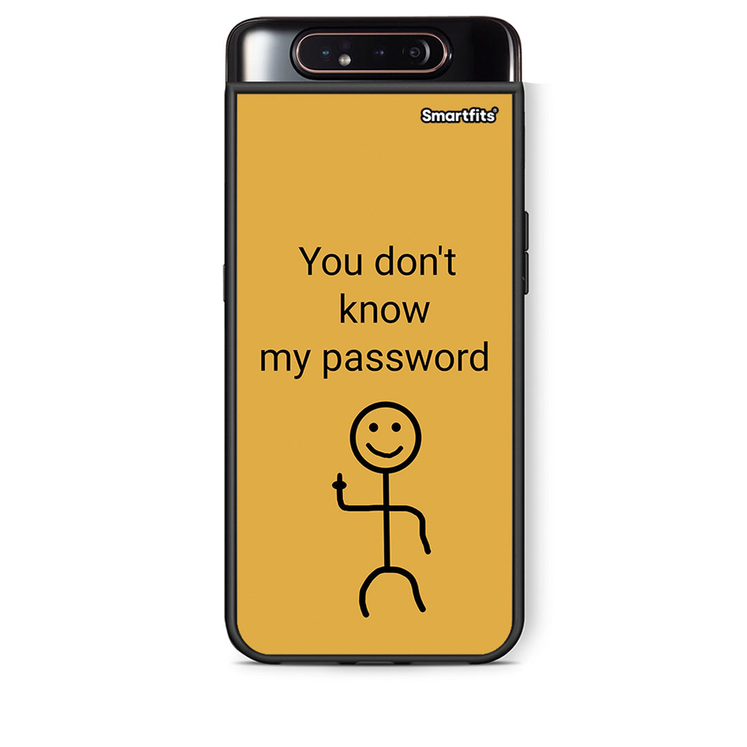 Samsung A80 My Password Θήκη από τη Smartfits με σχέδιο στο πίσω μέρος και μαύρο περίβλημα | Smartphone case with colorful back and black bezels by Smartfits