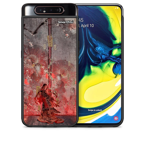 Θήκη Samsung A80 Nezuko Kamado από τη Smartfits με σχέδιο στο πίσω μέρος και μαύρο περίβλημα | Samsung A80 Nezuko Kamado case with colorful back and black bezels