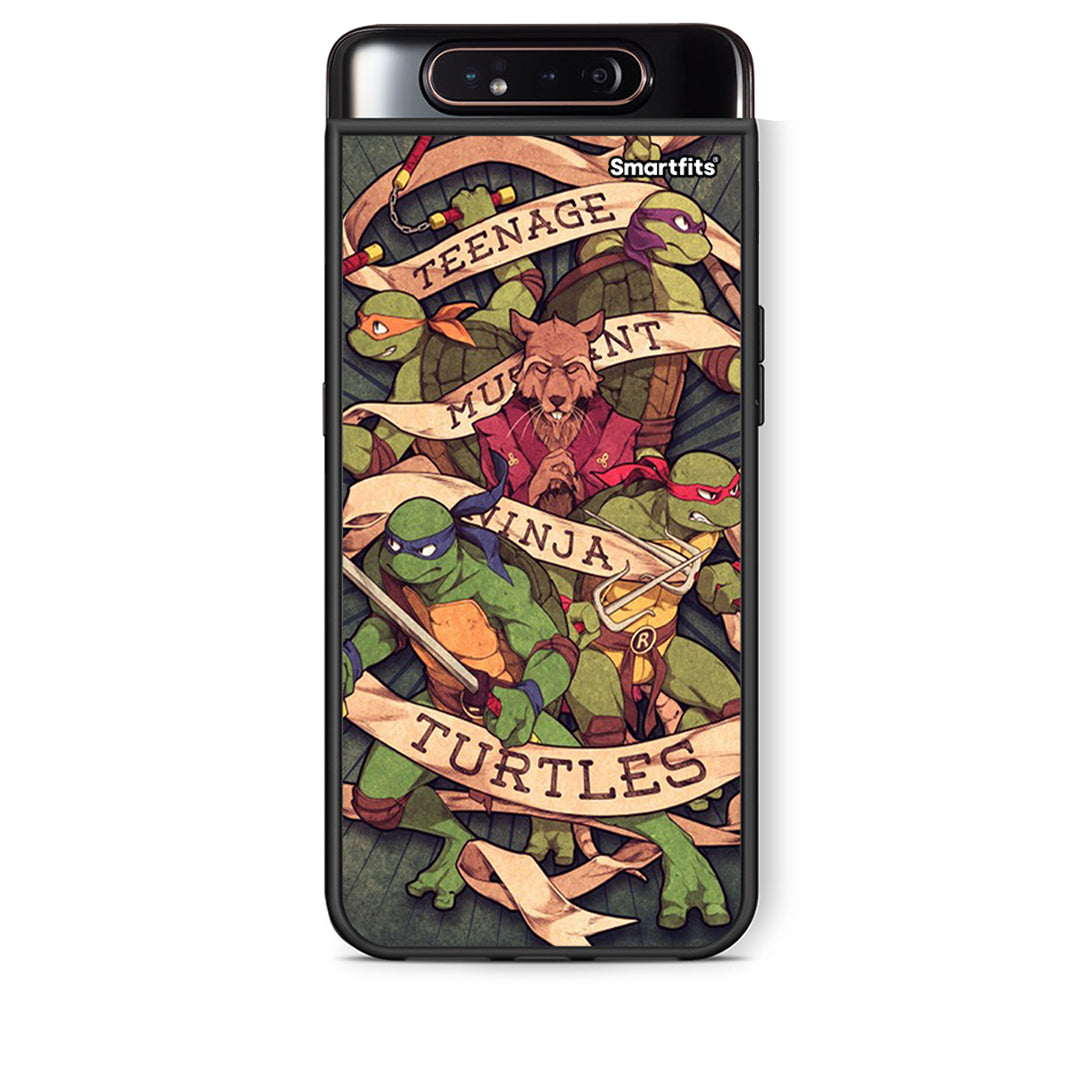 Samsung A80 Ninja Turtles θήκη από τη Smartfits με σχέδιο στο πίσω μέρος και μαύρο περίβλημα | Smartphone case with colorful back and black bezels by Smartfits