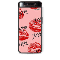 Thumbnail for Samsung A80 XOXO Lips θήκη από τη Smartfits με σχέδιο στο πίσω μέρος και μαύρο περίβλημα | Smartphone case with colorful back and black bezels by Smartfits