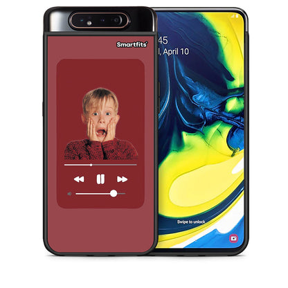 Θήκη Samsung A80 Xmas Alone Music από τη Smartfits με σχέδιο στο πίσω μέρος και μαύρο περίβλημα | Samsung A80 Xmas Alone Music case with colorful back and black bezels
