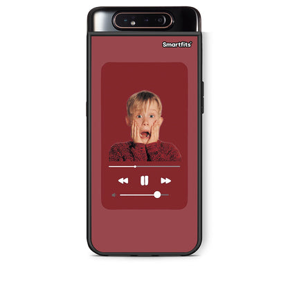 Samsung A80 Xmas Alone Music θήκη από τη Smartfits με σχέδιο στο πίσω μέρος και μαύρο περίβλημα | Smartphone case with colorful back and black bezels by Smartfits