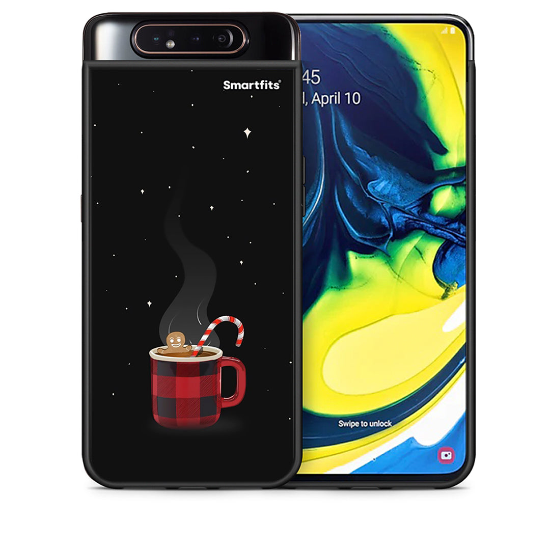 Θήκη Samsung A80 Xmas Bathing από τη Smartfits με σχέδιο στο πίσω μέρος και μαύρο περίβλημα | Samsung A80 Xmas Bathing case with colorful back and black bezels