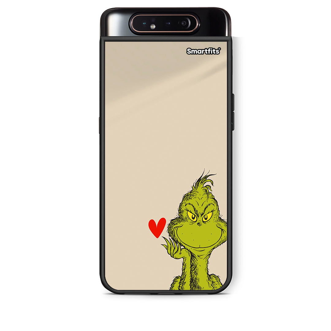 Samsung A80 Xmas Grinch θήκη από τη Smartfits με σχέδιο στο πίσω μέρος και μαύρο περίβλημα | Smartphone case with colorful back and black bezels by Smartfits
