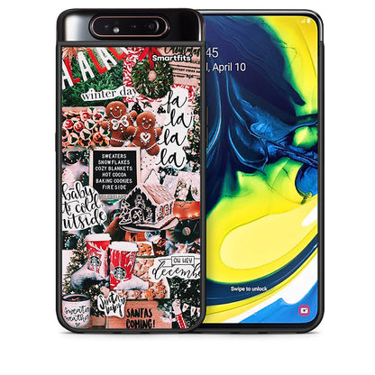 Θήκη Samsung A80 Xmas Habbits από τη Smartfits με σχέδιο στο πίσω μέρος και μαύρο περίβλημα | Samsung A80 Xmas Habbits case with colorful back and black bezels