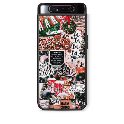 Samsung A80 Xmas Habbits θήκη από τη Smartfits με σχέδιο στο πίσω μέρος και μαύρο περίβλημα | Smartphone case with colorful back and black bezels by Smartfits