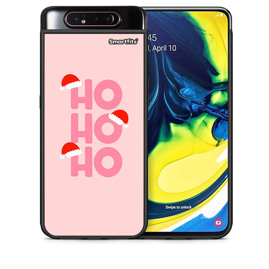 Θήκη Samsung A80 Xmas Ho Ho Ho από τη Smartfits με σχέδιο στο πίσω μέρος και μαύρο περίβλημα | Samsung A80 Xmas Ho Ho Ho case with colorful back and black bezels