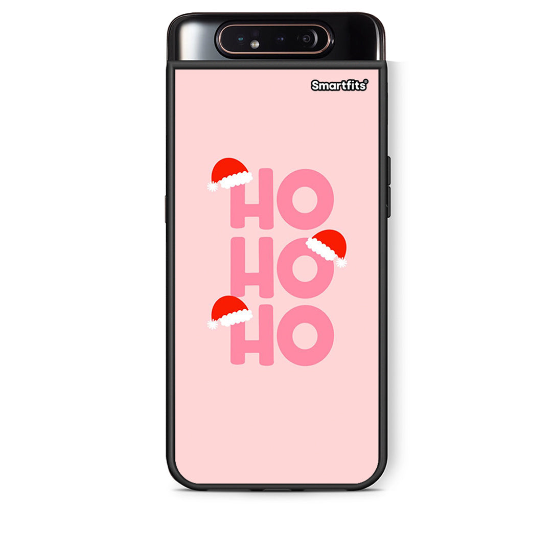 Samsung A80 Xmas Ho Ho Ho θήκη από τη Smartfits με σχέδιο στο πίσω μέρος και μαύρο περίβλημα | Smartphone case with colorful back and black bezels by Smartfits