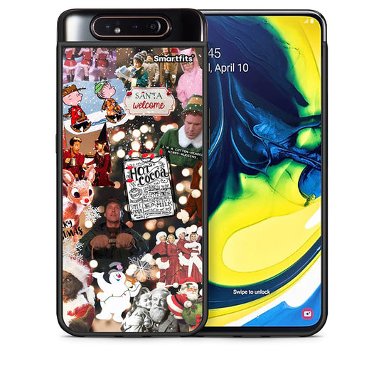 Θήκη Samsung A80 Xmas Movies από τη Smartfits με σχέδιο στο πίσω μέρος και μαύρο περίβλημα | Samsung A80 Xmas Movies case with colorful back and black bezels