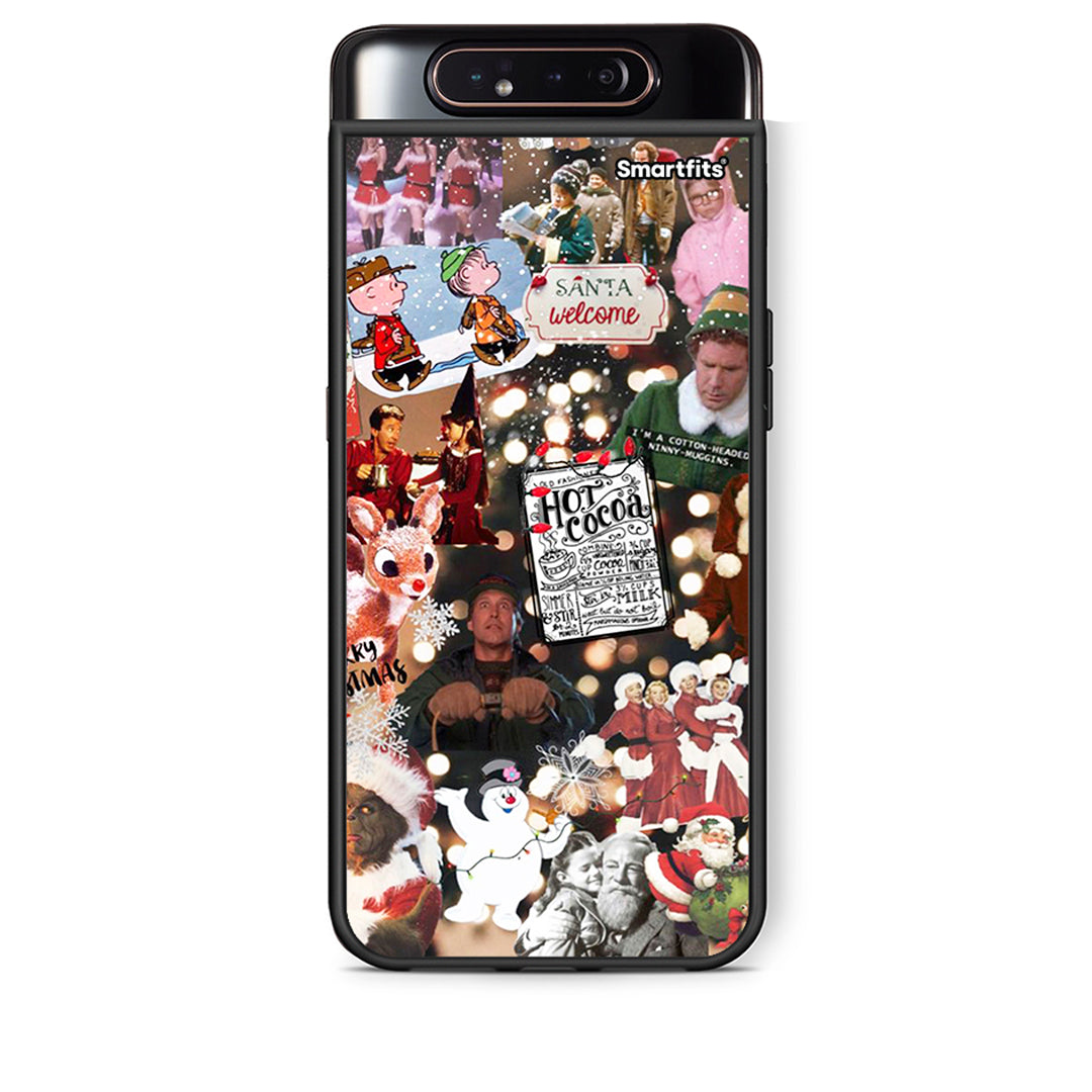 Samsung A80 Xmas Movies θήκη από τη Smartfits με σχέδιο στο πίσω μέρος και μαύρο περίβλημα | Smartphone case with colorful back and black bezels by Smartfits