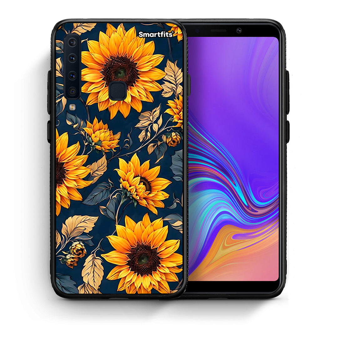 Θήκη Samsung A9 Autumn Sunflowers από τη Smartfits με σχέδιο στο πίσω μέρος και μαύρο περίβλημα | Samsung A9 Autumn Sunflowers case with colorful back and black bezels