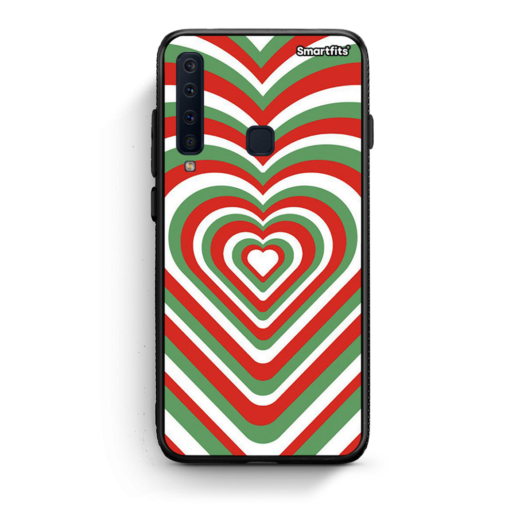 samsung a9 Christmas Hearts θήκη από τη Smartfits με σχέδιο στο πίσω μέρος και μαύρο περίβλημα | Smartphone case with colorful back and black bezels by Smartfits