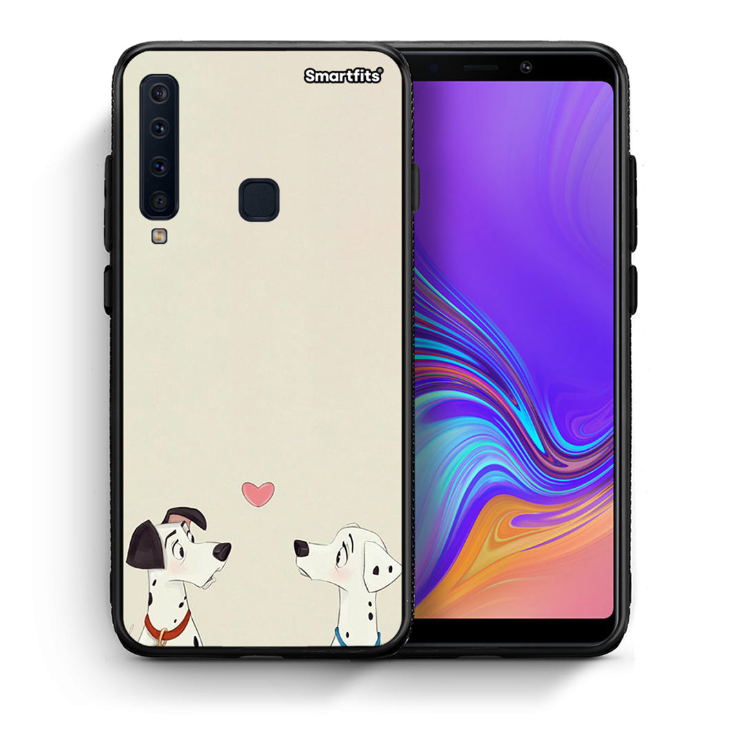 Θήκη Samsung A9 Dalmatians Love από τη Smartfits με σχέδιο στο πίσω μέρος και μαύρο περίβλημα | Samsung A9 Dalmatians Love case with colorful back and black bezels