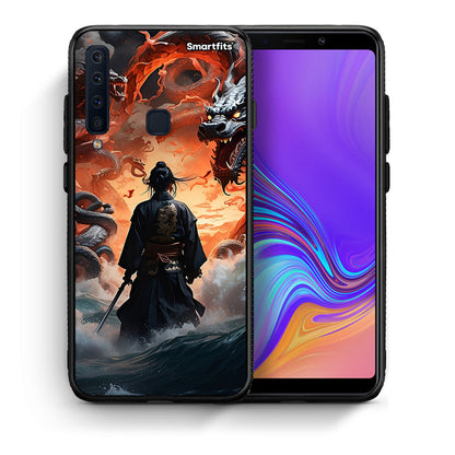 Θήκη Samsung A9 Dragons Fight από τη Smartfits με σχέδιο στο πίσω μέρος και μαύρο περίβλημα | Samsung A9 Dragons Fight case with colorful back and black bezels