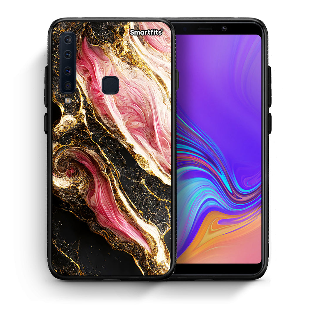 Θήκη Samsung A9 Glamorous Pink Marble από τη Smartfits με σχέδιο στο πίσω μέρος και μαύρο περίβλημα | Samsung A9 Glamorous Pink Marble case with colorful back and black bezels