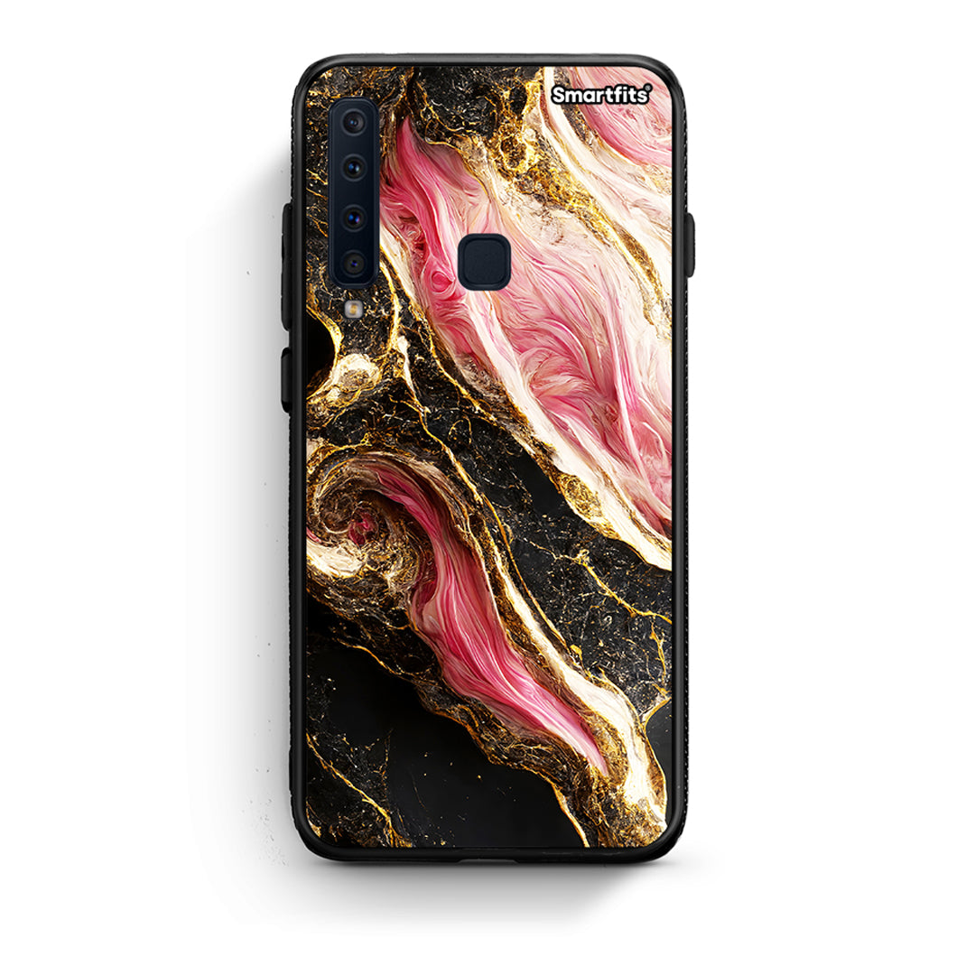 samsung a9 Glamorous Pink Marble θήκη από τη Smartfits με σχέδιο στο πίσω μέρος και μαύρο περίβλημα | Smartphone case with colorful back and black bezels by Smartfits
