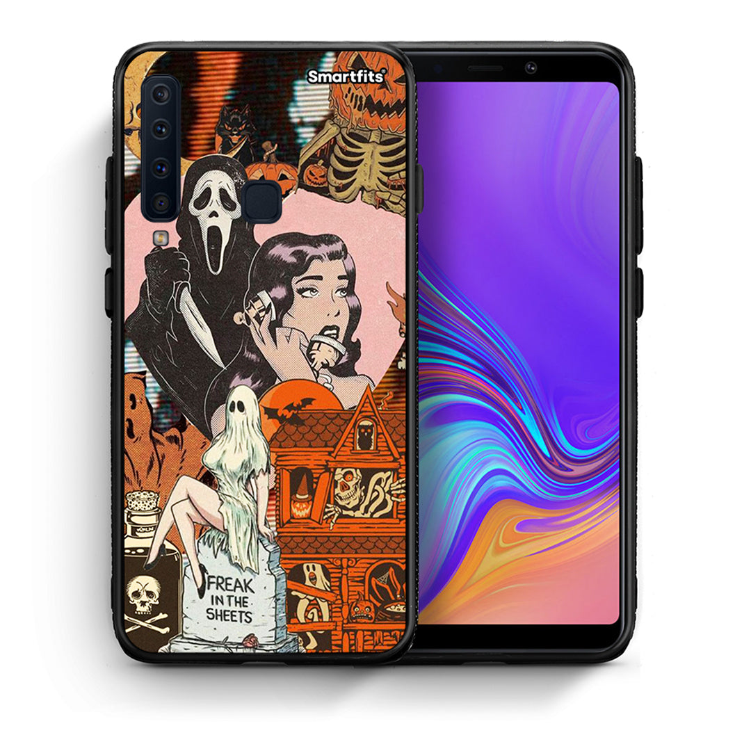 Θήκη Samsung A9 Halloween Collage από τη Smartfits με σχέδιο στο πίσω μέρος και μαύρο περίβλημα | Samsung A9 Halloween Collage case with colorful back and black bezels