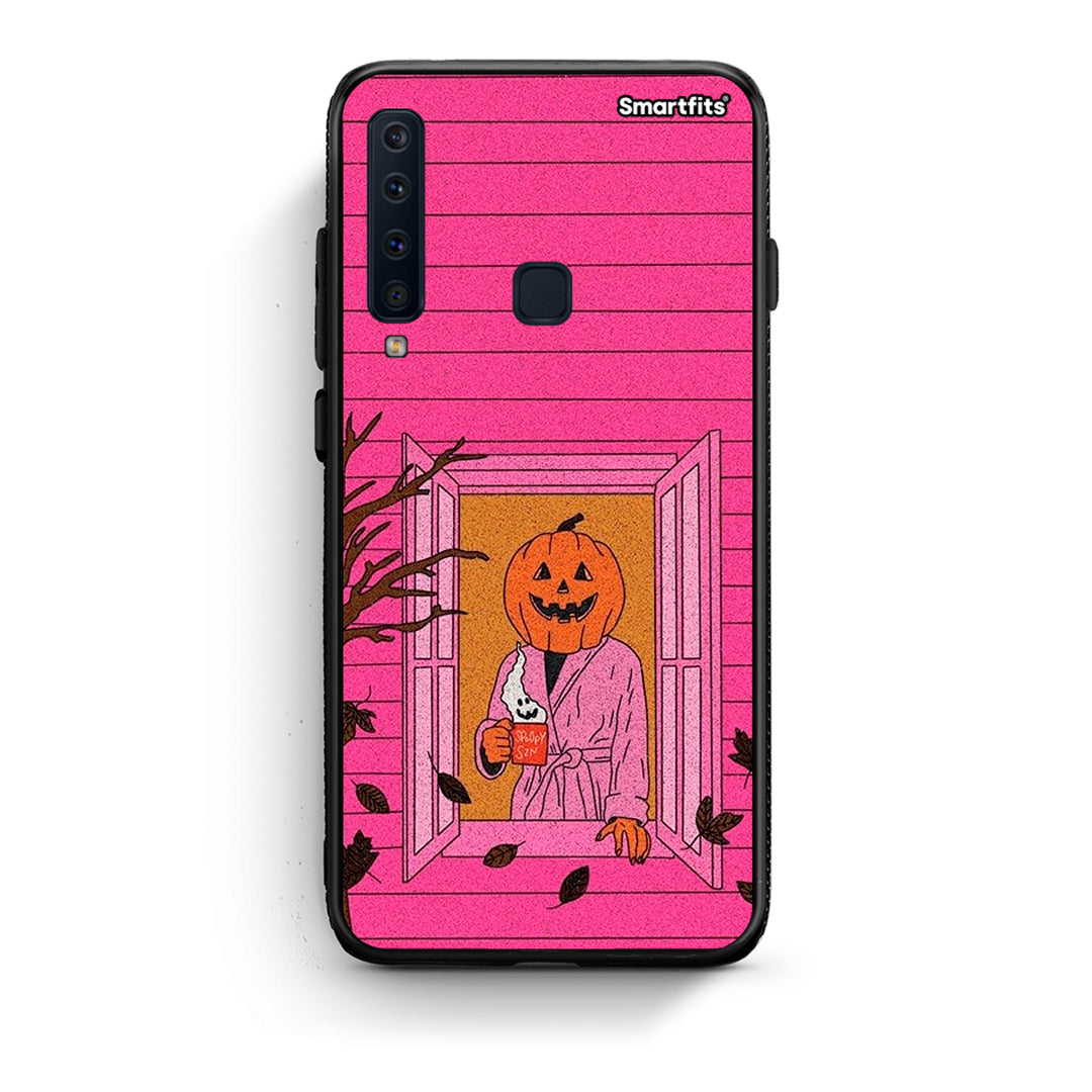 samsung a9 Halloween Pumpkin Lady Θήκη από τη Smartfits με σχέδιο στο πίσω μέρος και μαύρο περίβλημα | Smartphone case with colorful back and black bezels by Smartfits