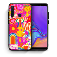 Thumbnail for Θήκη Samsung A9 Hippie Love από τη Smartfits με σχέδιο στο πίσω μέρος και μαύρο περίβλημα | Samsung A9 Hippie Love case with colorful back and black bezels