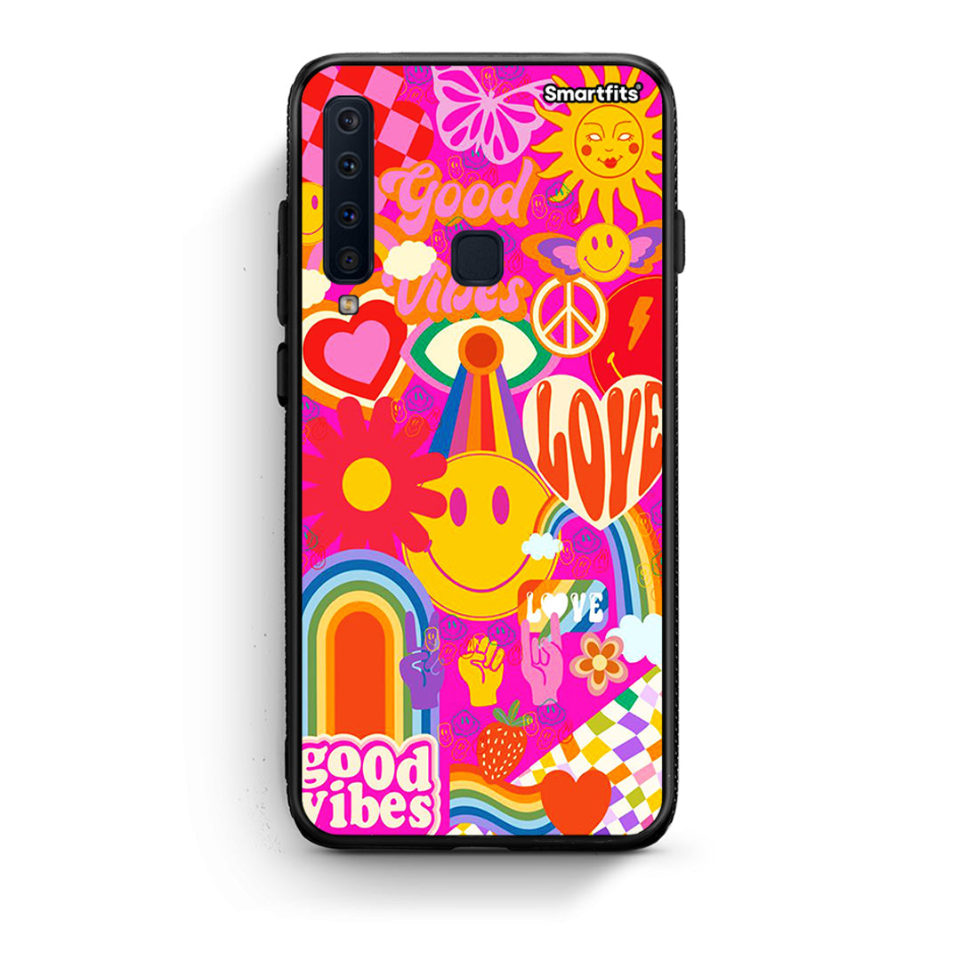 samsung a9 Hippie Love θήκη από τη Smartfits με σχέδιο στο πίσω μέρος και μαύρο περίβλημα | Smartphone case with colorful back and black bezels by Smartfits