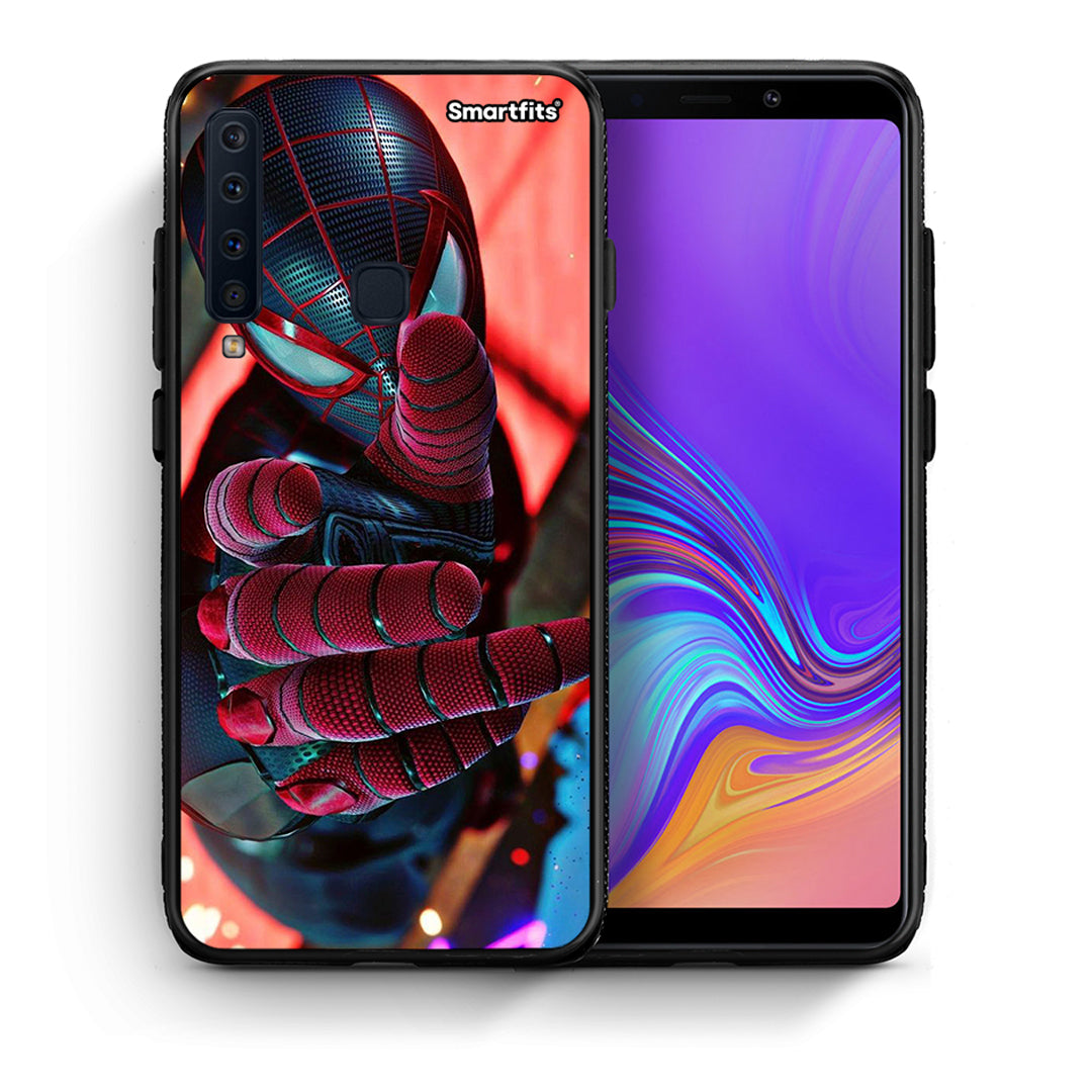 Θήκη Samsung A9 Spider Hand από τη Smartfits με σχέδιο στο πίσω μέρος και μαύρο περίβλημα | Samsung A9 Spider Hand case with colorful back and black bezels