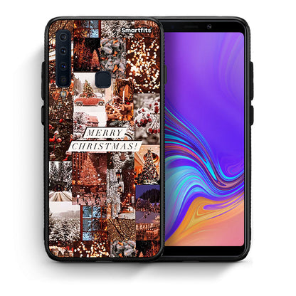 Θήκη Samsung A9 Xmas Collage από τη Smartfits με σχέδιο στο πίσω μέρος και μαύρο περίβλημα | Samsung A9 Xmas Collage case with colorful back and black bezels
