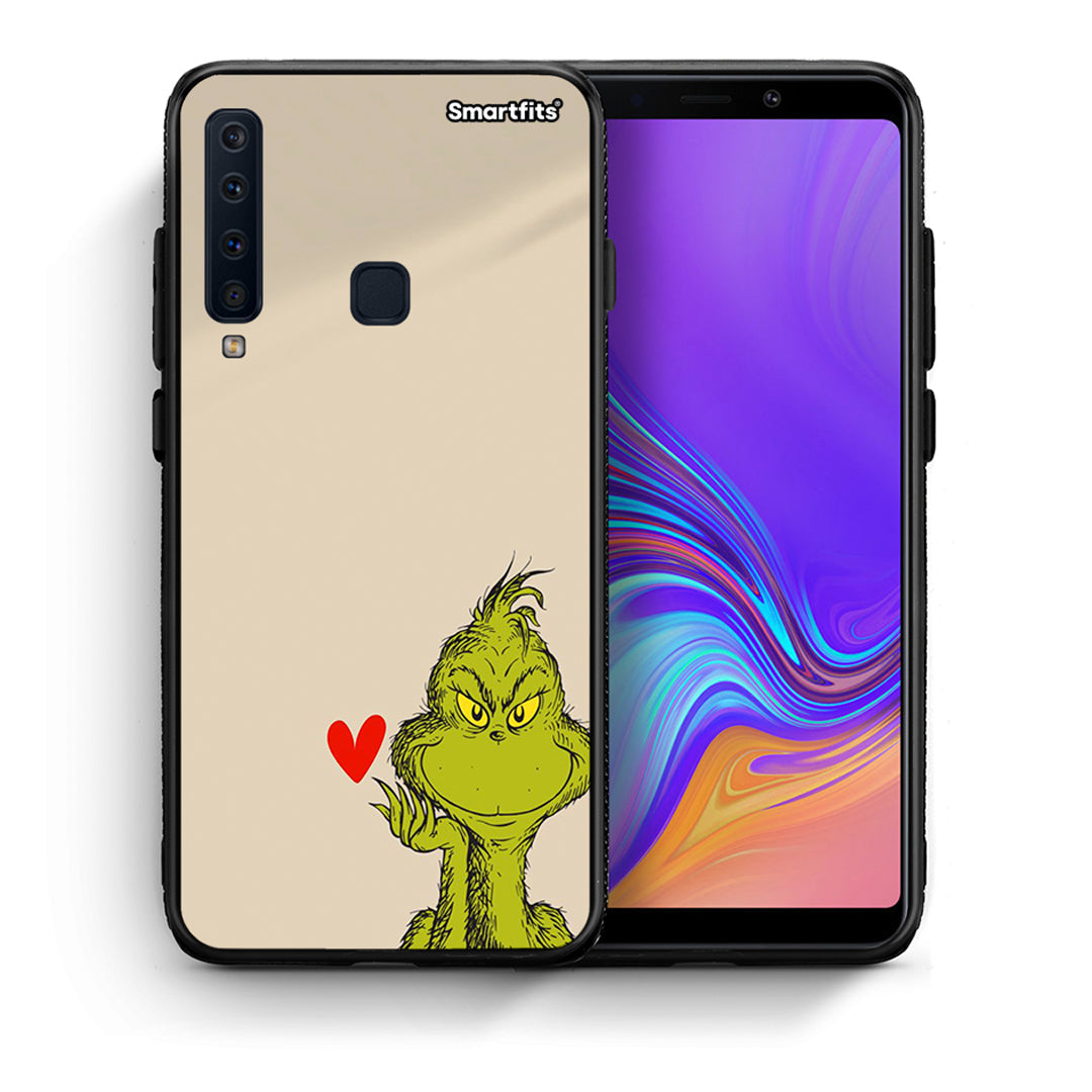 Θήκη Samsung A9 Xmas Grinch από τη Smartfits με σχέδιο στο πίσω μέρος και μαύρο περίβλημα | Samsung A9 Xmas Grinch case with colorful back and black bezels