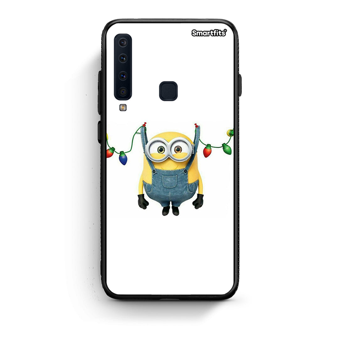 samsung a9 Xmas Minion Lights θήκη από τη Smartfits με σχέδιο στο πίσω μέρος και μαύρο περίβλημα | Smartphone case with colorful back and black bezels by Smartfits