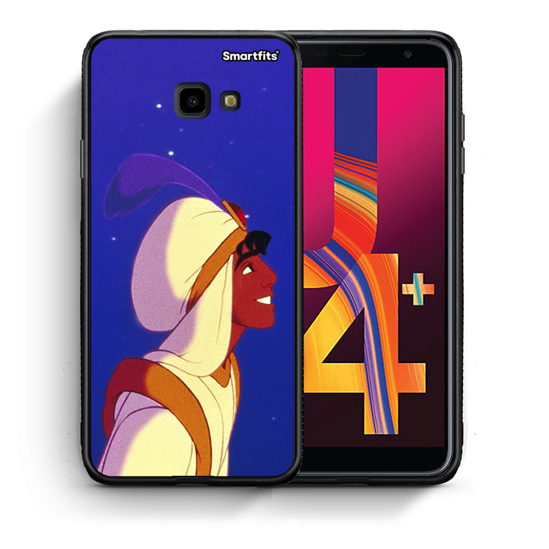 Θήκη Samsung J4 Plus Alladin And Jasmine Love 1 από τη Smartfits με σχέδιο στο πίσω μέρος και μαύρο περίβλημα | Samsung J4 Plus Alladin And Jasmine Love 1 case with colorful back and black bezels