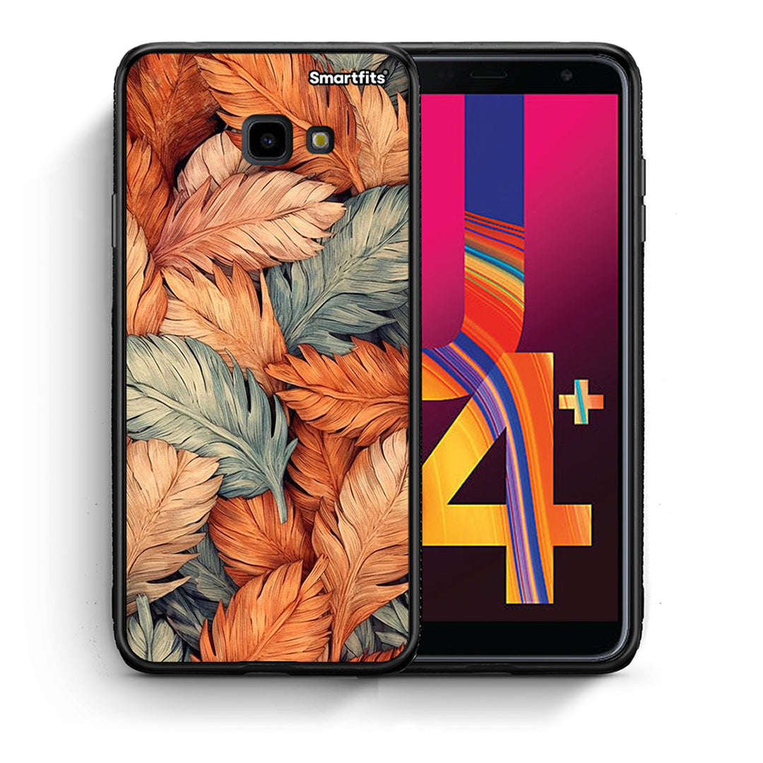 Θήκη Samsung J4 Plus Autumn Leaves από τη Smartfits με σχέδιο στο πίσω μέρος και μαύρο περίβλημα | Samsung J4 Plus Autumn Leaves case with colorful back and black bezels