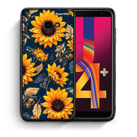 Thumbnail for Θήκη Samsung J4 Plus Autumn Sunflowers από τη Smartfits με σχέδιο στο πίσω μέρος και μαύρο περίβλημα | Samsung J4 Plus Autumn Sunflowers case with colorful back and black bezels