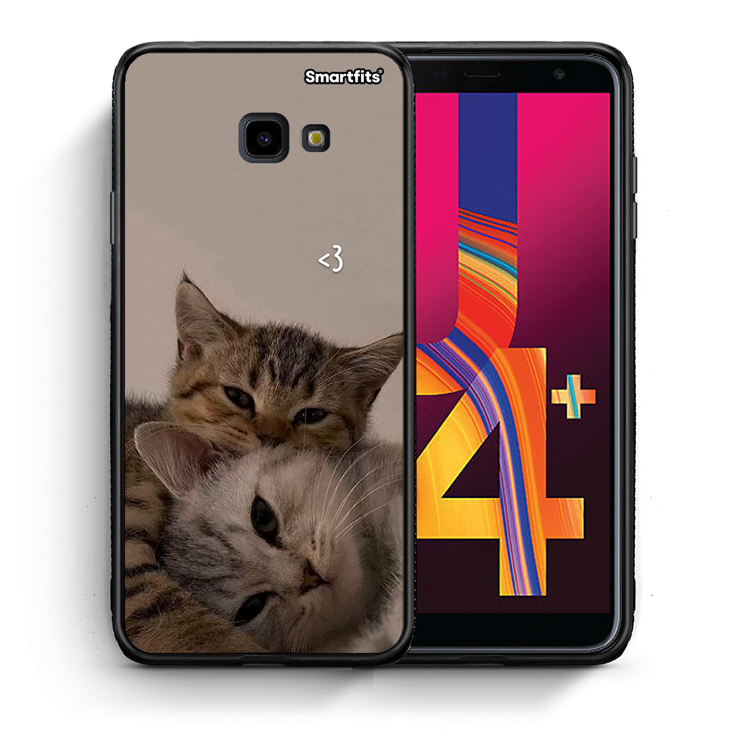 Θήκη Samsung J4 Plus Cats In Love από τη Smartfits με σχέδιο στο πίσω μέρος και μαύρο περίβλημα | Samsung J4 Plus Cats In Love case with colorful back and black bezels