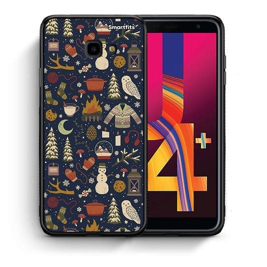 Θήκη Samsung J4 Plus Christmas Elements από τη Smartfits με σχέδιο στο πίσω μέρος και μαύρο περίβλημα | Samsung J4 Plus Christmas Elements case with colorful back and black bezels