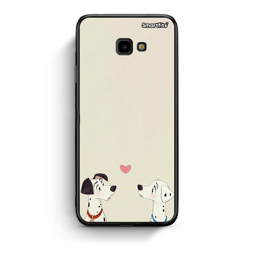Samsung J4 Plus Dalmatians Love θήκη από τη Smartfits με σχέδιο στο πίσω μέρος και μαύρο περίβλημα | Smartphone case with colorful back and black bezels by Smartfits
