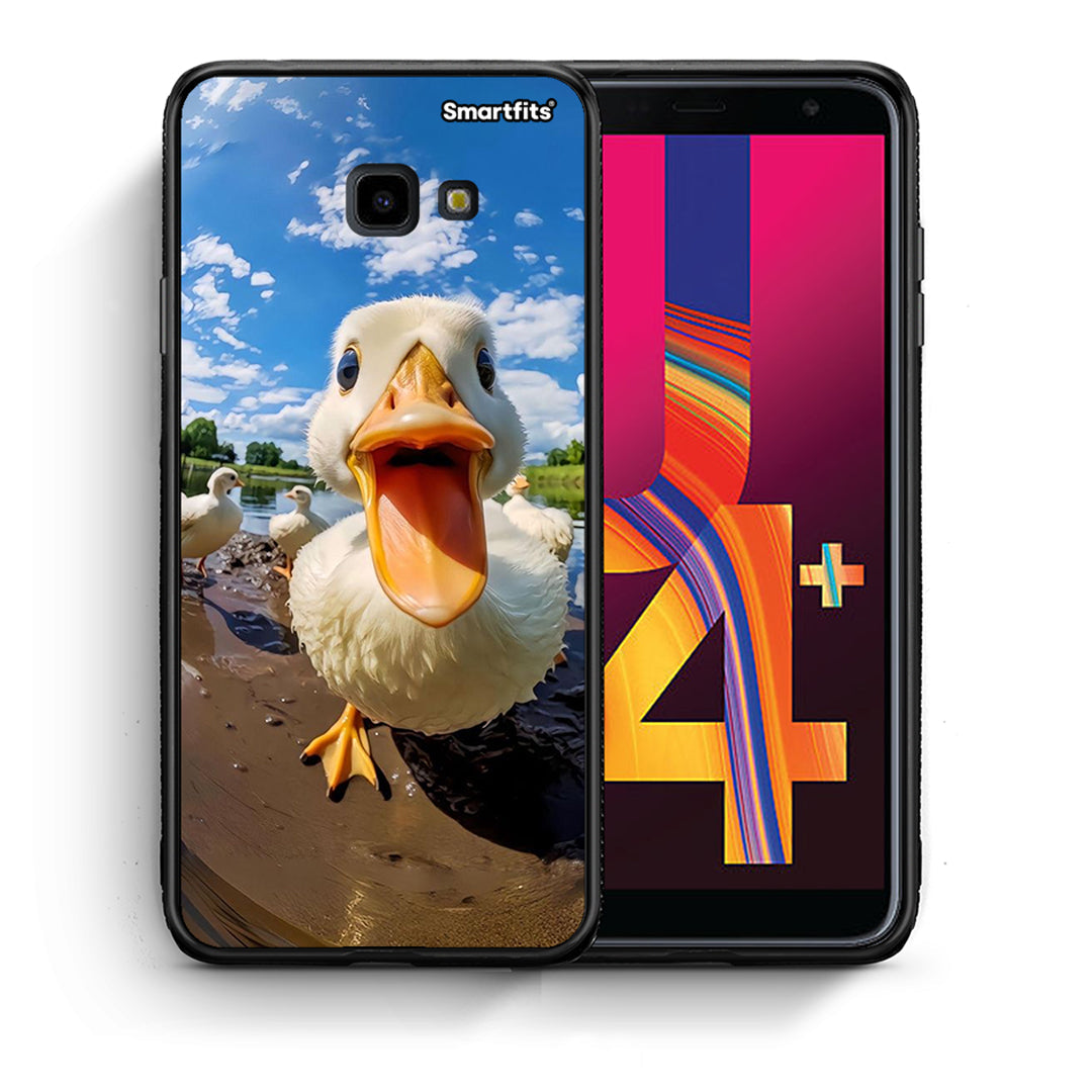 Θήκη Samsung J4 Plus Duck Face από τη Smartfits με σχέδιο στο πίσω μέρος και μαύρο περίβλημα | Samsung J4 Plus Duck Face case with colorful back and black bezels