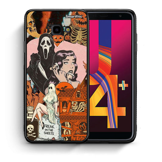 Θήκη Samsung J4 Plus Halloween Collage από τη Smartfits με σχέδιο στο πίσω μέρος και μαύρο περίβλημα | Samsung J4 Plus Halloween Collage case with colorful back and black bezels
