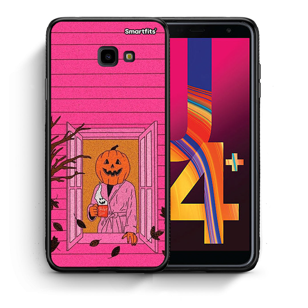 Θήκη Samsung J4 Plus Halloween Pumpkin Lady από τη Smartfits με σχέδιο στο πίσω μέρος και μαύρο περίβλημα | Samsung J4 Plus Halloween Pumpkin Lady case with colorful back and black bezels