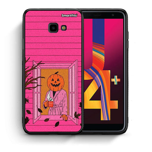 Θήκη Samsung J4 Plus Halloween Pumpkin Lady από τη Smartfits με σχέδιο στο πίσω μέρος και μαύρο περίβλημα | Samsung J4 Plus Halloween Pumpkin Lady case with colorful back and black bezels