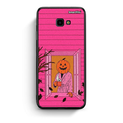 Samsung J4 Plus Halloween Pumpkin Lady Θήκη από τη Smartfits με σχέδιο στο πίσω μέρος και μαύρο περίβλημα | Smartphone case with colorful back and black bezels by Smartfits