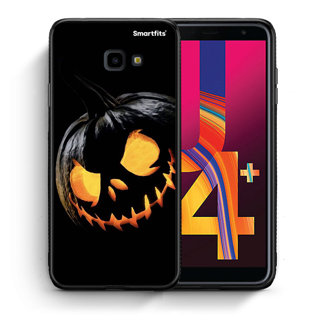 Θήκη Samsung J4 Plus Halloween Scary Pumpkin από τη Smartfits με σχέδιο στο πίσω μέρος και μαύρο περίβλημα | Samsung J4 Plus Halloween Scary Pumpkin case with colorful back and black bezels